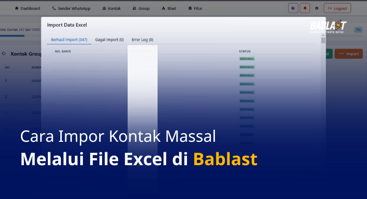 Cara Impor Kontak Massal Melalui File Excel di Bablast